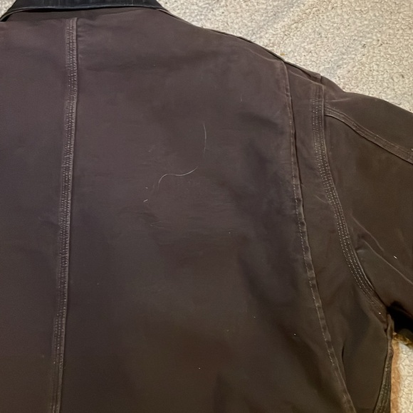 Carhartt Jacket Coat Brown Canvas Arctic with Corduroy Collar - Picture 4 of 12